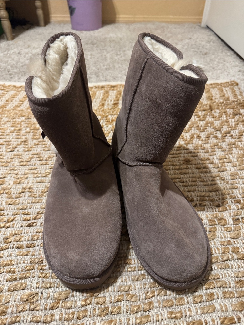 Cozy Faux-Shearling Winter Boots - Brown